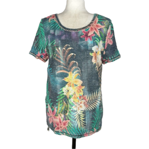 Mob tropical floral knit top